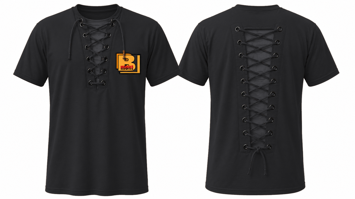 Black Lace-Up T-Shirt
