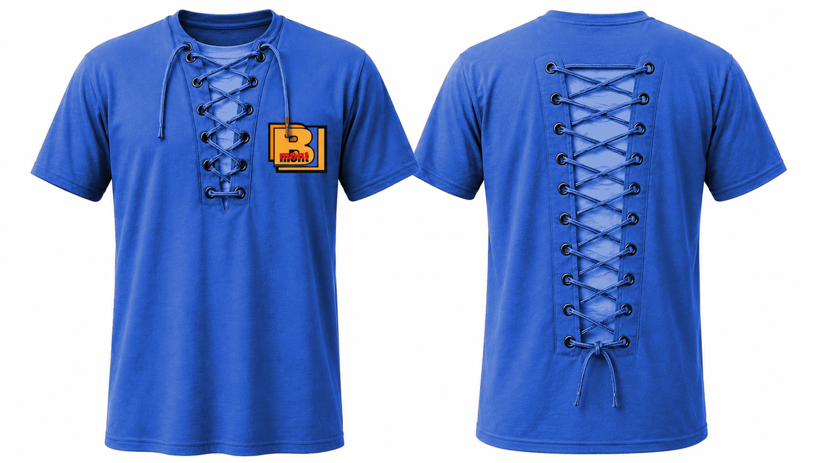 Blue Lace-Up T-Shirt